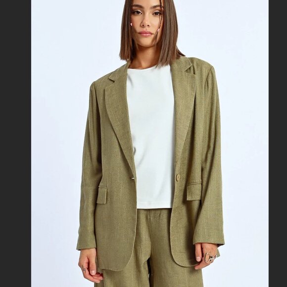 Anthropologie Jackets & Blazers - Anthropologie Lili Sidinio Linen Oversized Blazer sz M